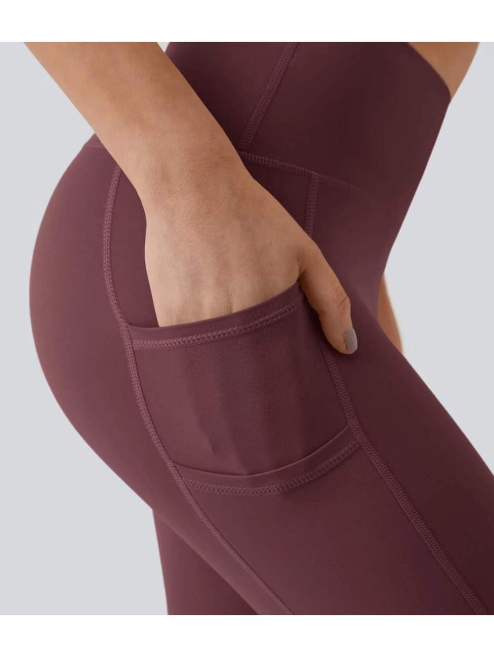 Halara SoftlyZero High Waisted Leggings-UPF50+ Red Mahogany Size M - Picture 7 of 8